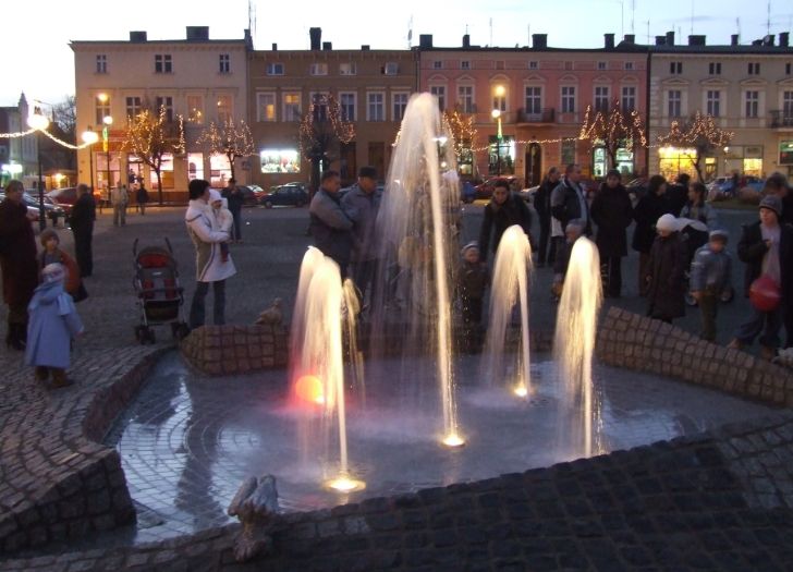 An illuminated fountain