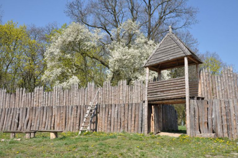 Part of a reconstructed Slavic hillfort in Ląd