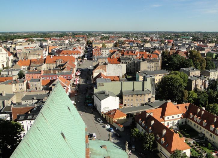 Widok z katedralnej wieży w Gnieźnie